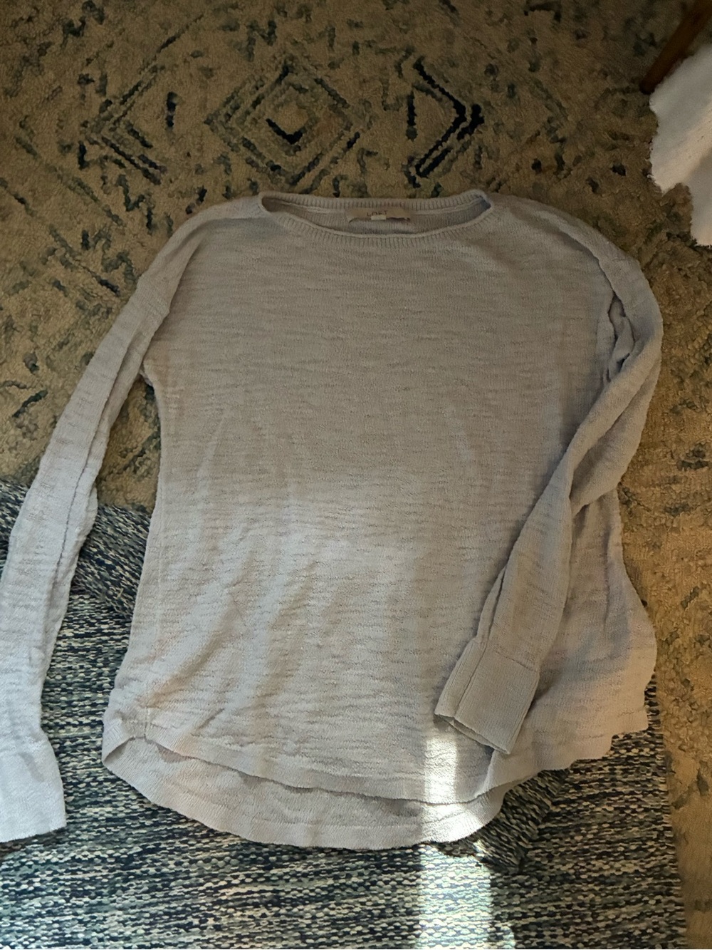 Light Blue Women's Lightweight Knit Long-Sleeve Top